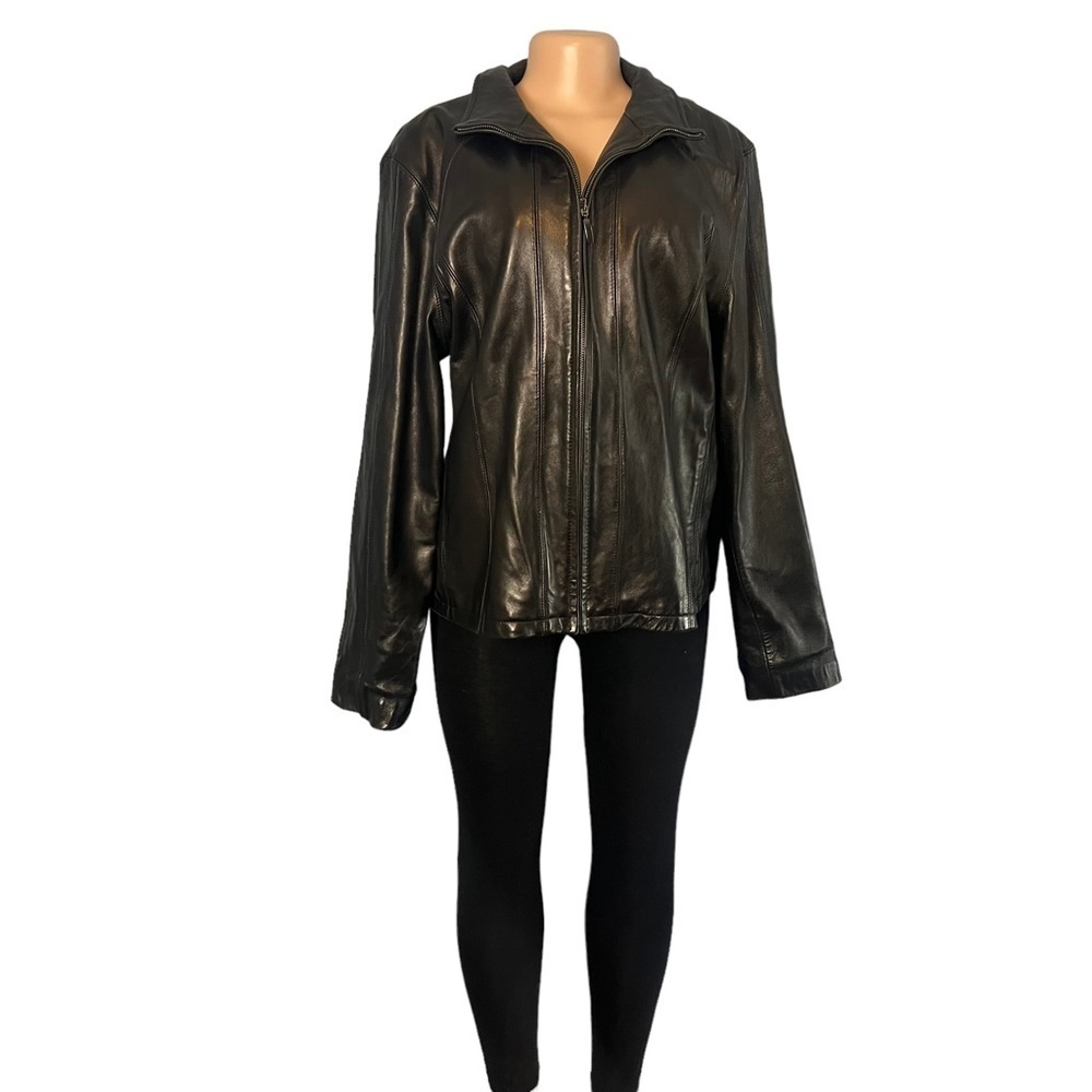 Worthington Genuine Leather Black Jacket